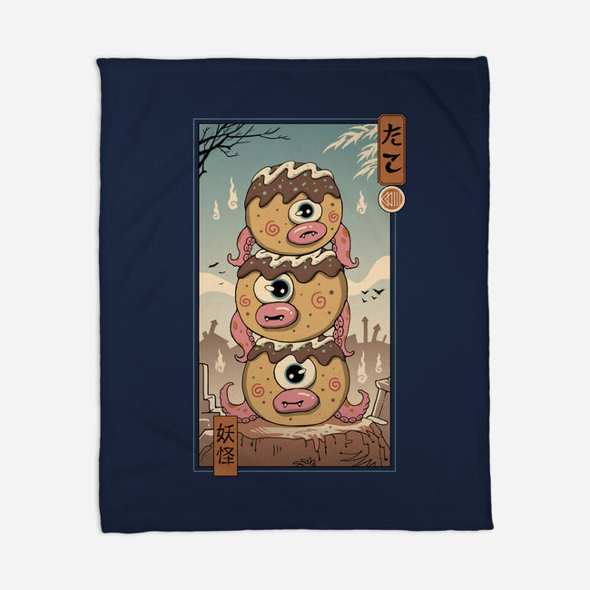 Yokai Takoyaki In Edo-none fleece blanket-vp021
