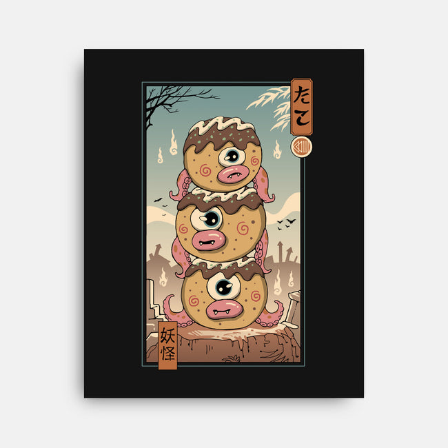 Yokai Takoyaki In Edo-none stretched canvas-vp021