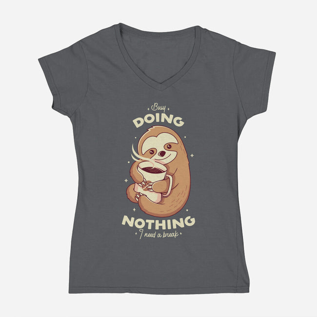 Sloth Coffee-womens v-neck tee-Alundrart