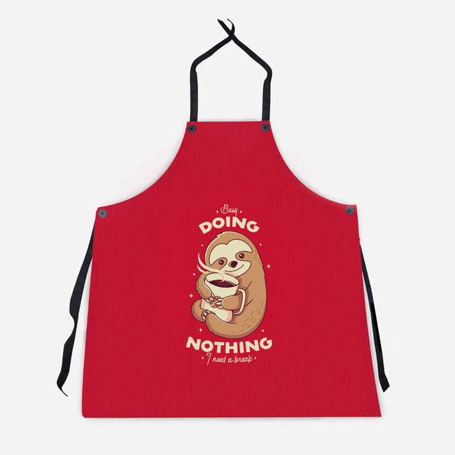 Sloth Coffee-unisex kitchen apron-Alundrart