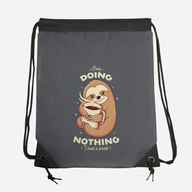 Sloth Coffee-none drawstring bag-Alundrart