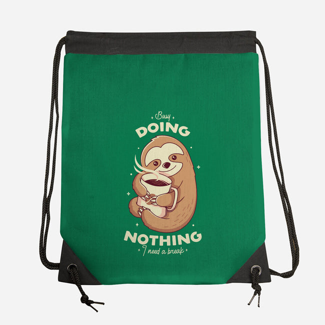 Sloth Coffee-none drawstring bag-Alundrart