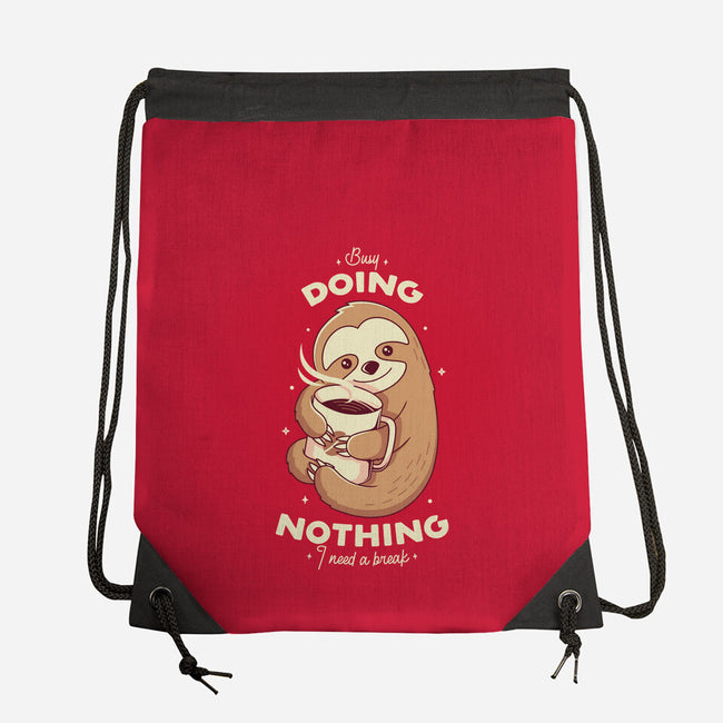 Sloth Coffee-none drawstring bag-Alundrart