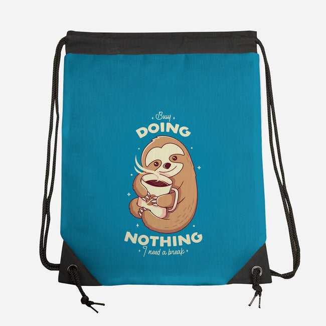 Sloth Coffee-none drawstring bag-Alundrart