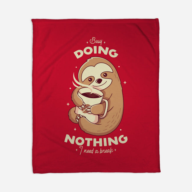 Sloth Coffee-none fleece blanket-Alundrart