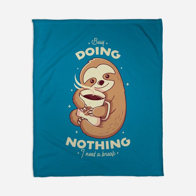 Sloth Coffee-none fleece blanket-Alundrart