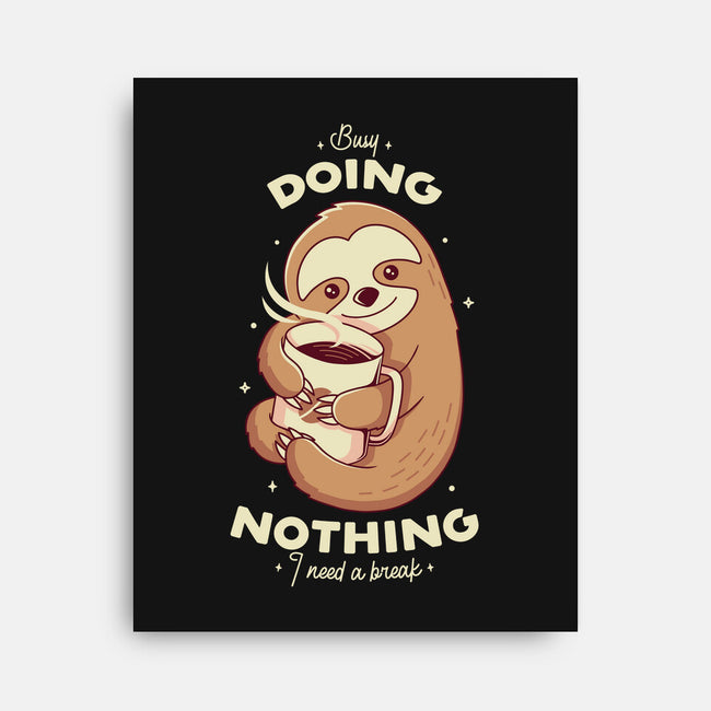Sloth Coffee-none stretched canvas-Alundrart