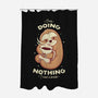 Sloth Coffee-none polyester shower curtain-Alundrart