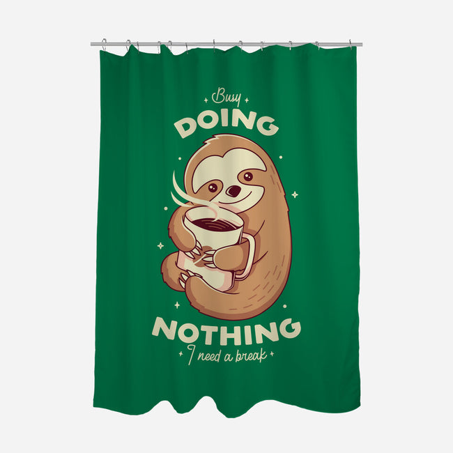 Sloth Coffee-none polyester shower curtain-Alundrart