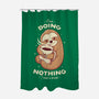 Sloth Coffee-none polyester shower curtain-Alundrart