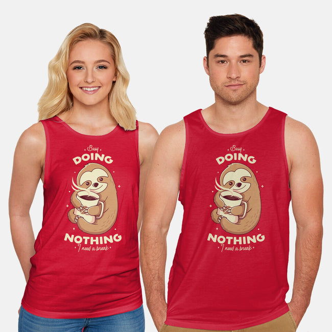 Sloth Coffee-unisex basic tank-Alundrart