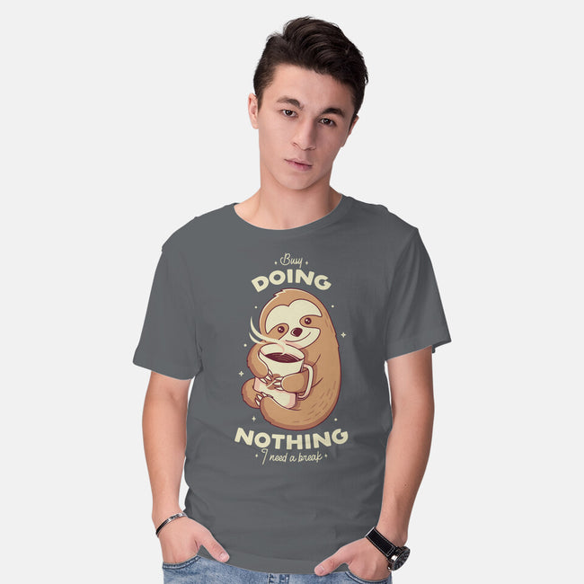 Sloth Coffee-mens basic tee-Alundrart