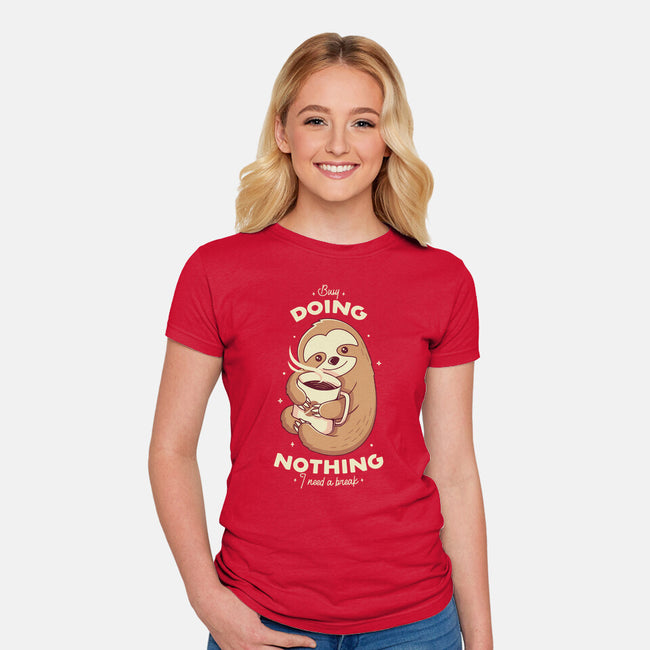 Sloth Coffee-womens fitted tee-Alundrart
