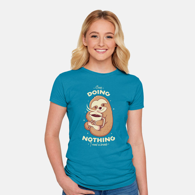Sloth Coffee-womens fitted tee-Alundrart