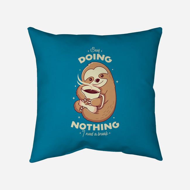 Sloth Coffee-none removable cover w insert throw pillow-Alundrart