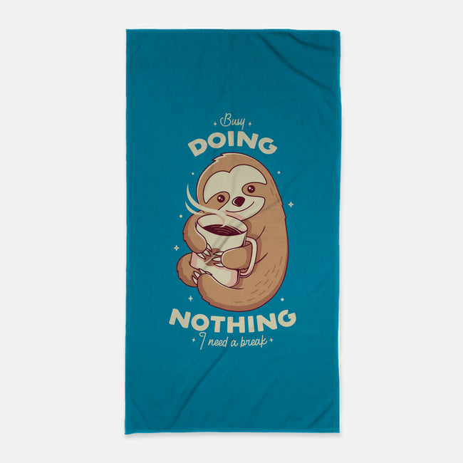 Sloth Coffee-none beach towel-Alundrart
