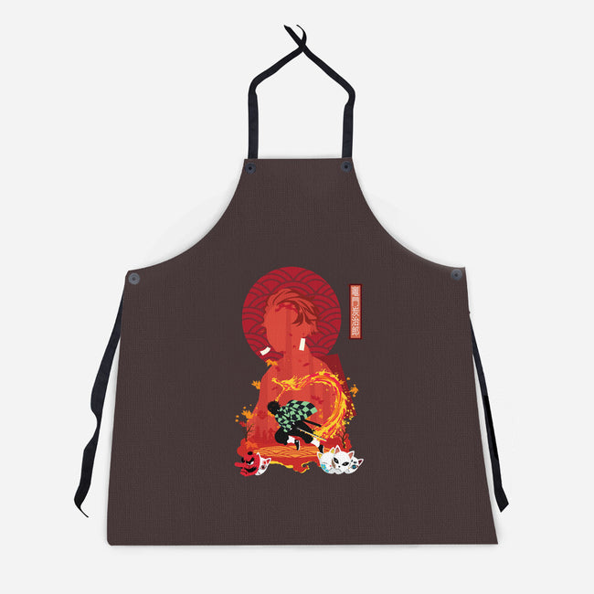 Tanjiro Negative Space-unisex kitchen apron-SwensonaDesigns