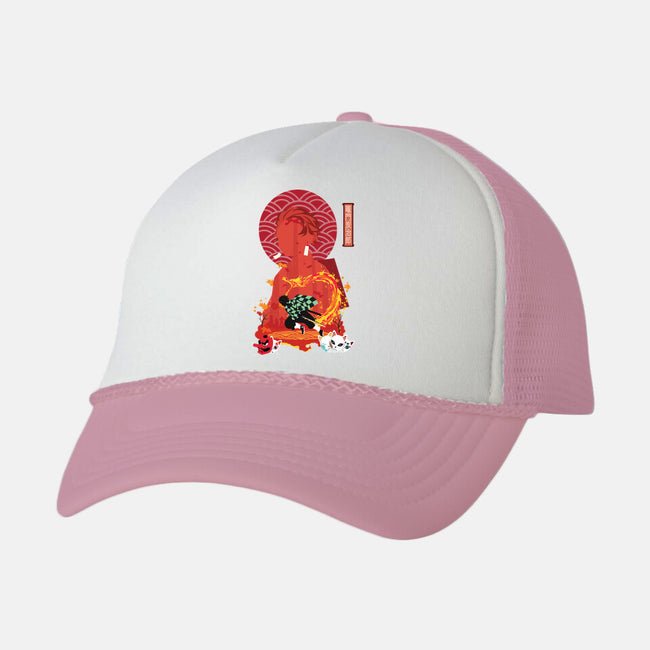 Tanjiro Negative Space-unisex trucker hat-SwensonaDesigns