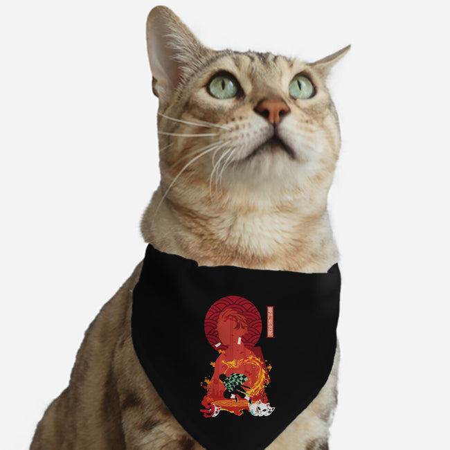 Tanjiro Negative Space-cat adjustable pet collar-SwensonaDesigns