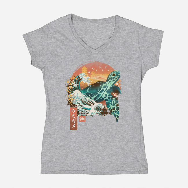 Kame Landscape-womens v-neck tee-dandingeroz