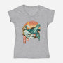 Kame Landscape-womens v-neck tee-dandingeroz