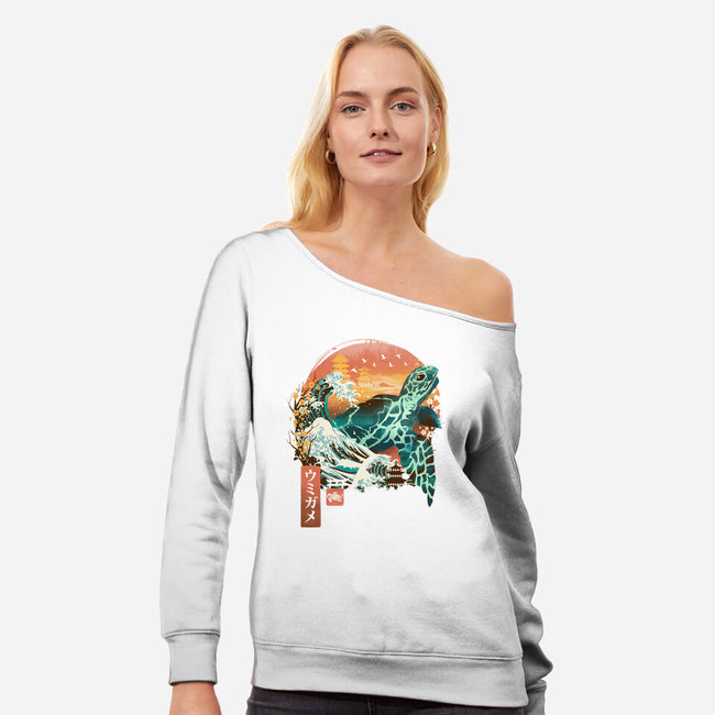 Kame Landscape-womens off shoulder sweatshirt-dandingeroz