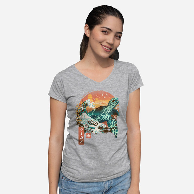 Kame Landscape-womens v-neck tee-dandingeroz