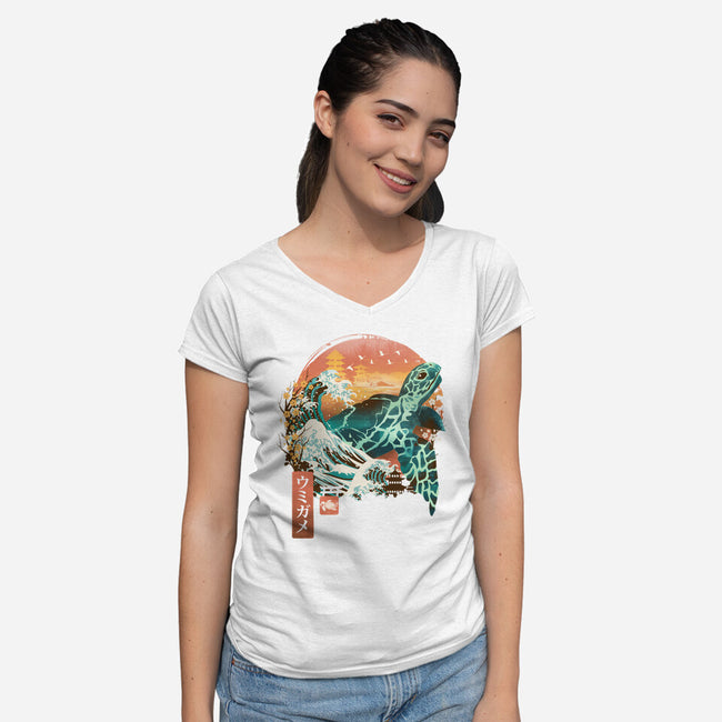 Kame Landscape-womens v-neck tee-dandingeroz