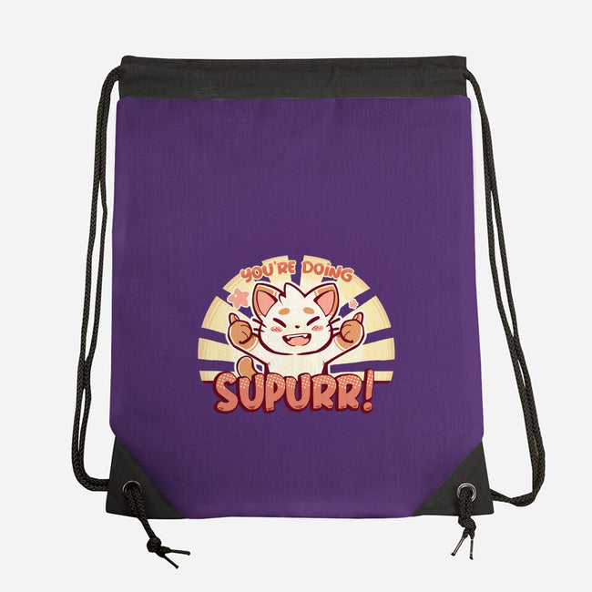 You're Doing SuPURR-none drawstring bag-TechraNova