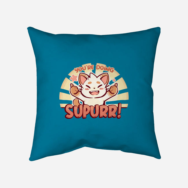 You're Doing SuPURR-none removable cover throw pillow-TechraNova