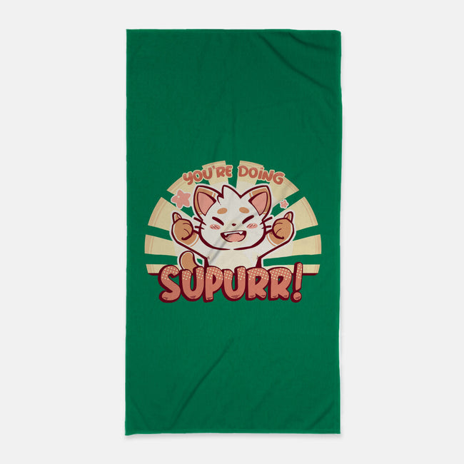 You're Doing SuPURR-none beach towel-TechraNova