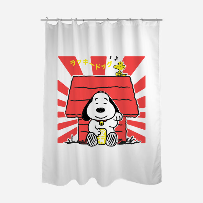 Lucky Dog-none polyester shower curtain-CoD Designs