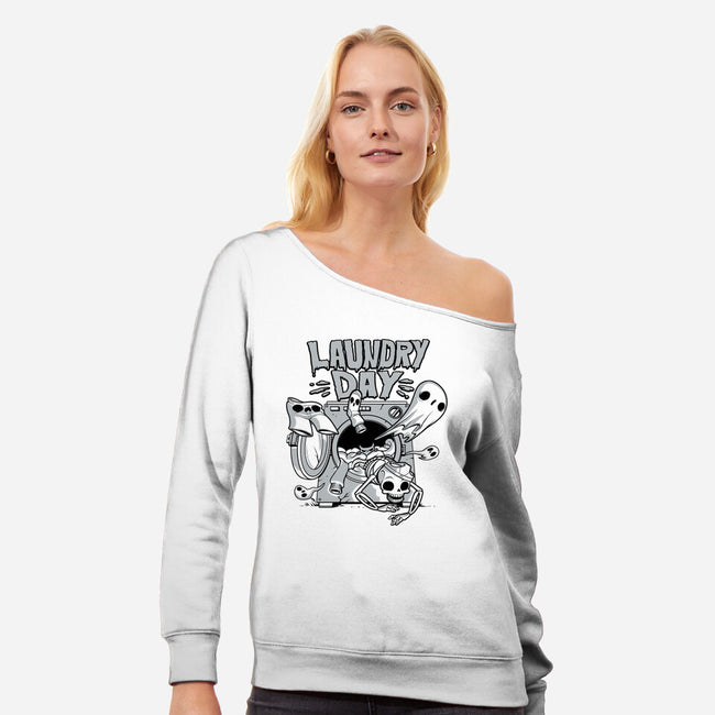 Laundry Day-womens off shoulder sweatshirt-tobefonseca