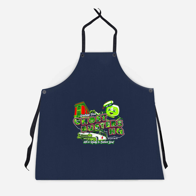 Greetings From Ghost HQ-unisex kitchen apron-goodidearyan
