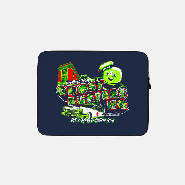 Greetings From Ghost HQ-none zippered laptop sleeve-goodidearyan