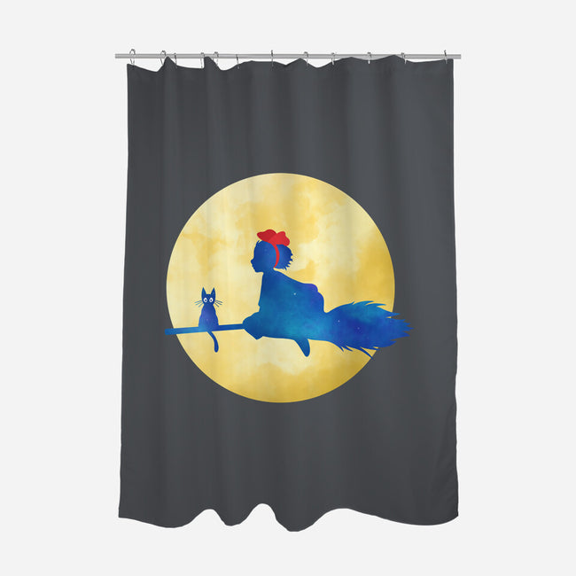 Star Delivery-none polyester shower curtain-kosmicsatellite