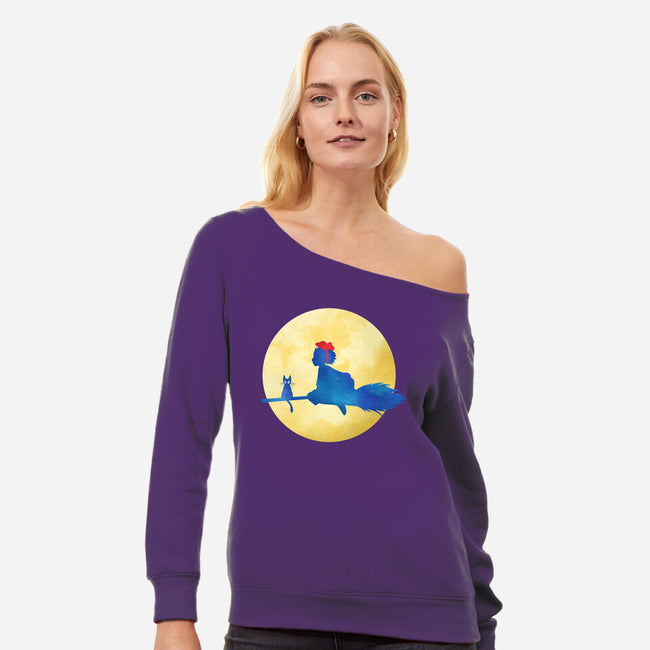 Star Delivery-womens off shoulder sweatshirt-kosmicsatellite