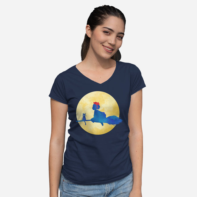 Star Delivery-womens v-neck tee-kosmicsatellite