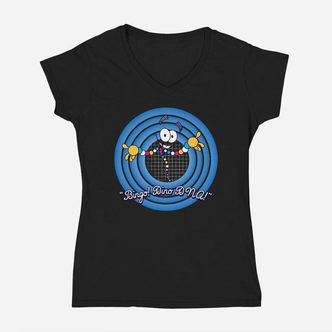 Dinosaur DNA-womens v-neck tee-dalethesk8er