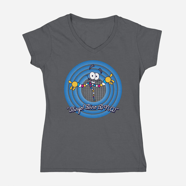 Dinosaur DNA-womens v-neck tee-dalethesk8er