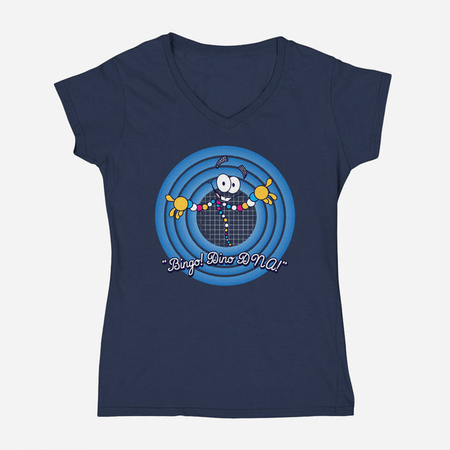 Dinosaur DNA-womens v-neck tee-dalethesk8er