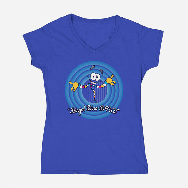 Dinosaur DNA-womens v-neck tee-dalethesk8er