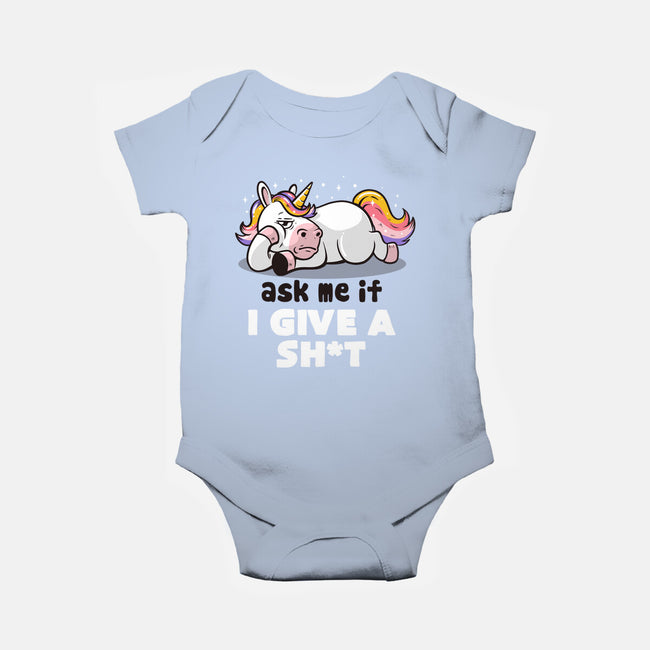 Ask Me If I Give A Shit-baby basic onesie-eduely