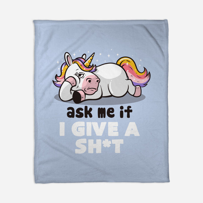 Ask Me If I Give A Shit-none fleece blanket-eduely
