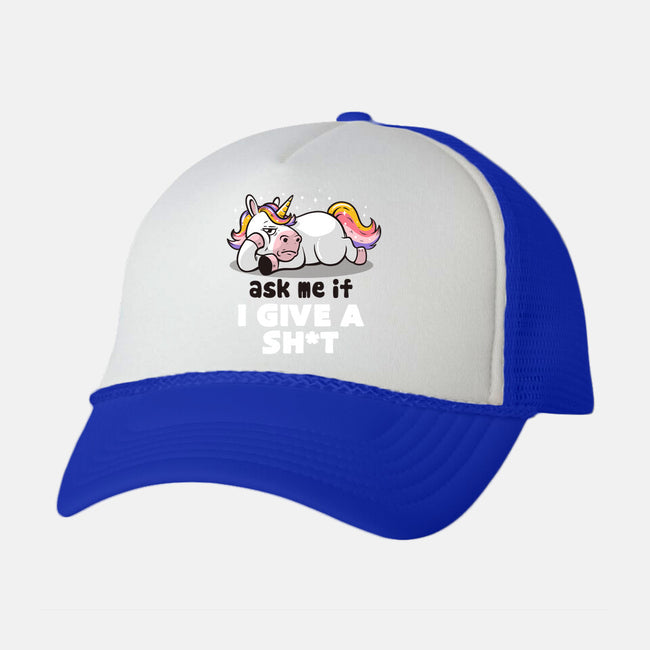 Ask Me If I Give A Shit-unisex trucker hat-eduely
