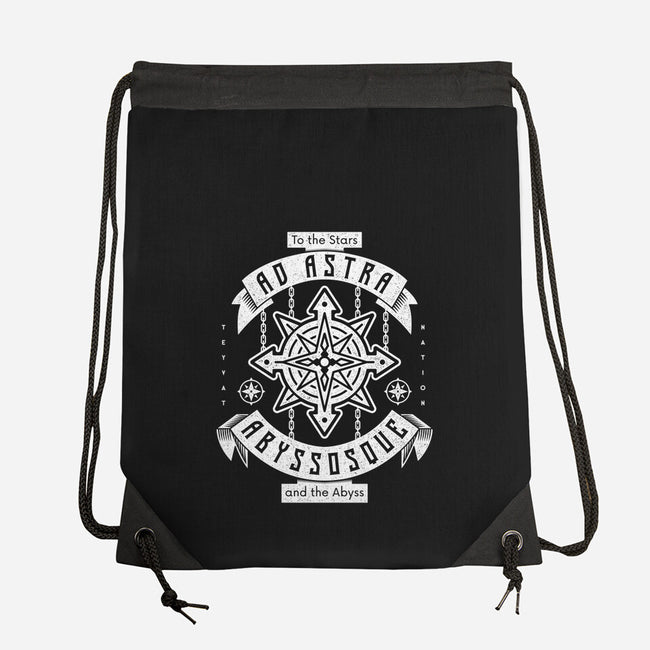 Ad Astra Abyssoque-none drawstring bag-Logozaste