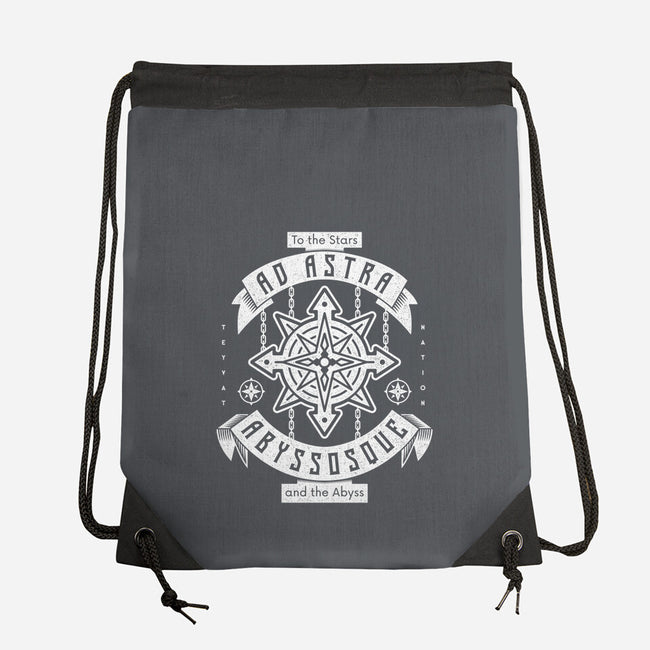 Ad Astra Abyssoque-none drawstring bag-Logozaste