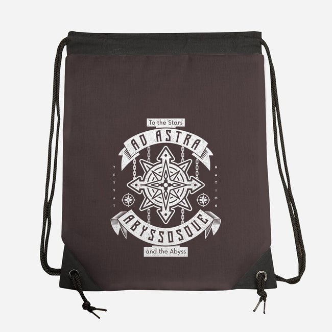 Ad Astra Abyssoque-none drawstring bag-Logozaste