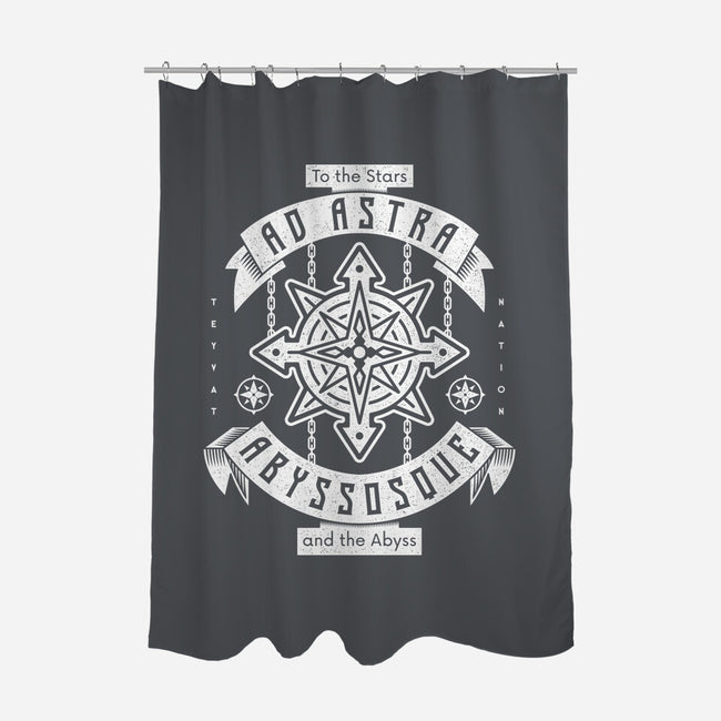 Ad Astra Abyssoque-none polyester shower curtain-Logozaste