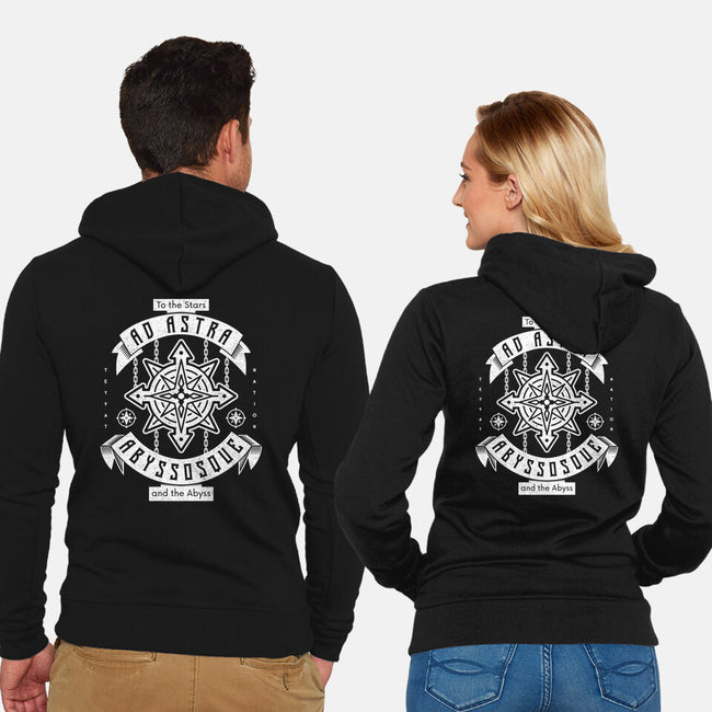 Ad Astra Abyssoque-unisex zip-up sweatshirt-Logozaste